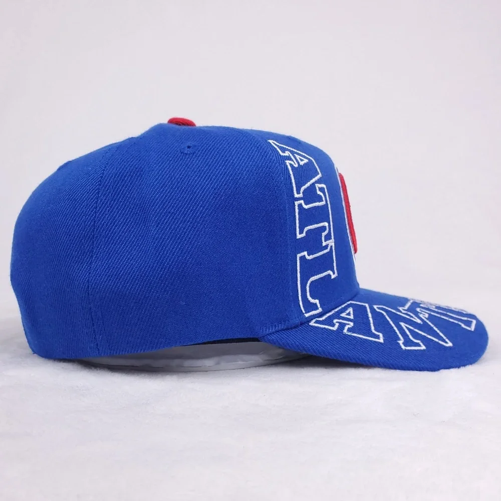 Atlanta‎ Braves Mitchell & Ness MLB Pro Fit Snapback Cap Hat 3D Logo Blue NWT
